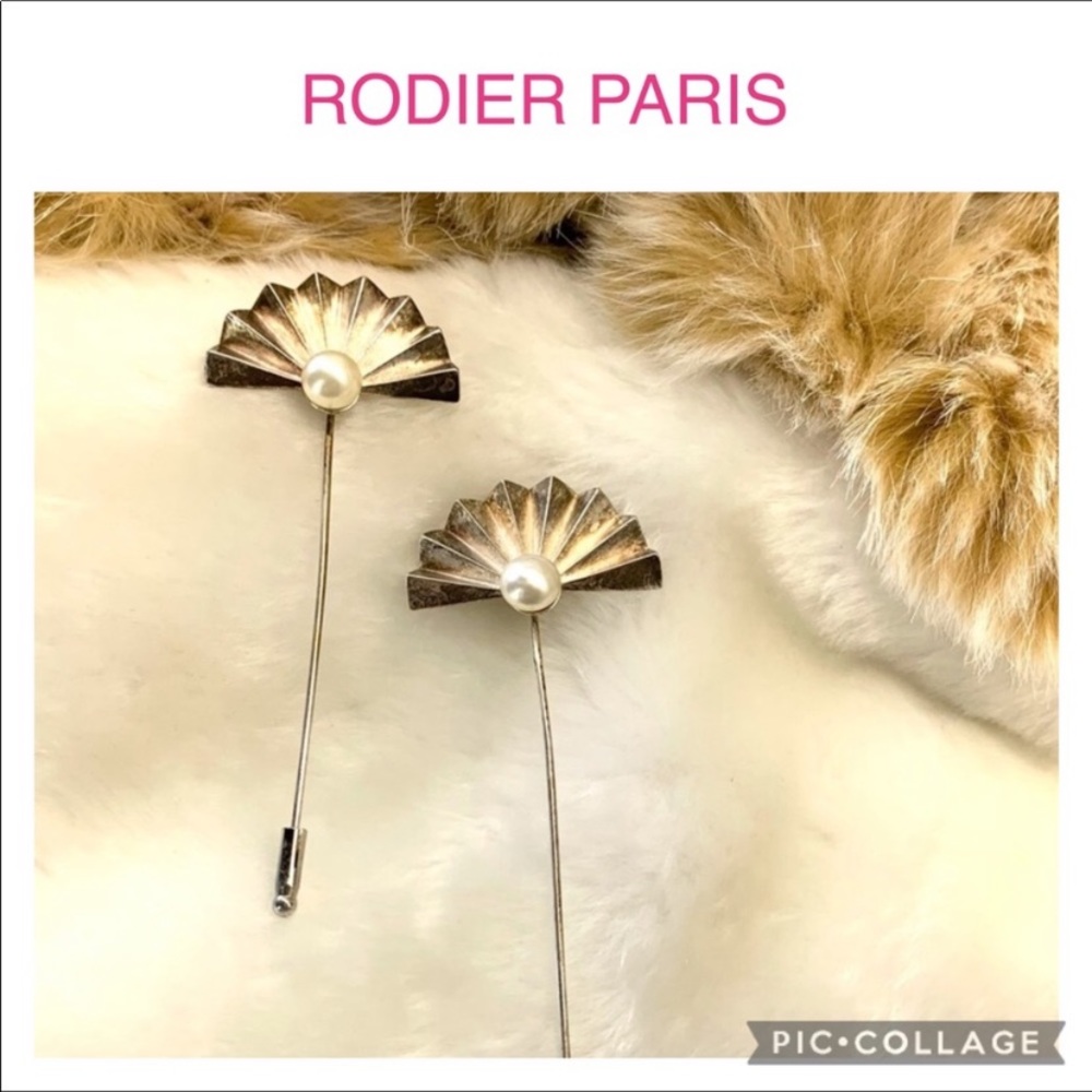 2/15$ 🤪 🎉HOST PICK 🎉 1 RODIER VINTAGE PIN hair hat brooch and engineered pearl